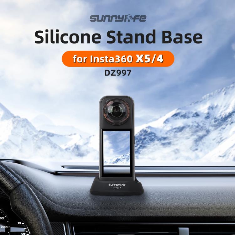 For Insta360 X5 / X4 Sunnylife Silicone Stand Base Car Base(Black) - Len Accessories by buy2fix | Online Shopping UK | buy2fix