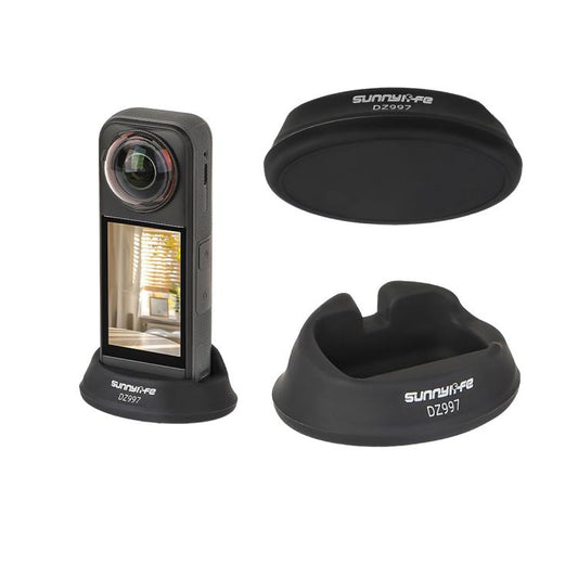 For Insta360 X5 / X4 Sunnylife Silicone Stand Base Tabletop Base(Black) - Len Accessories by buy2fix | Online Shopping UK | buy2fix