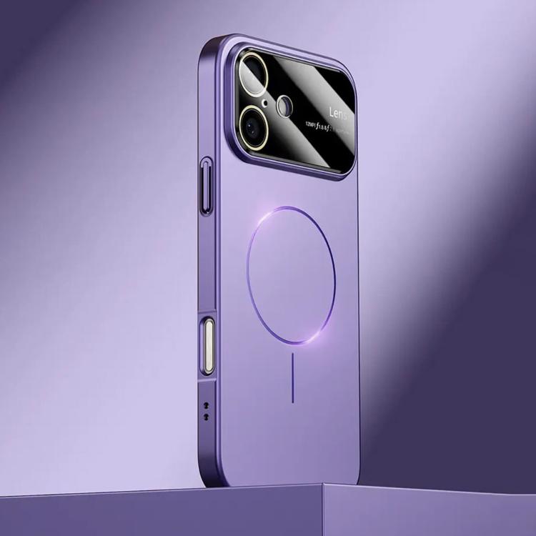 For iPhone 16 Kalebol Large Window MagSafe Frosted PC Phone Case(Deep Purple) - iPhone 16 Cases by Kalebol | Online Shopping UK | buy2fix