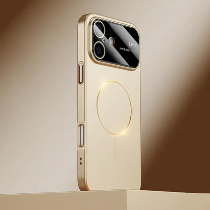 For iPhone 16 Kalebol Large Window MagSafe Frosted PC Phone Case(Desert Gold) - iPhone 16 Cases by Kalebol | Online Shopping UK | buy2fix