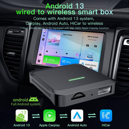 A113 Android 13 Wired CarPlay, Android Auto to Wireless Smart Box(Black) - Bluetooth Adapters by buy2fix | Online Shopping UK | buy2fix