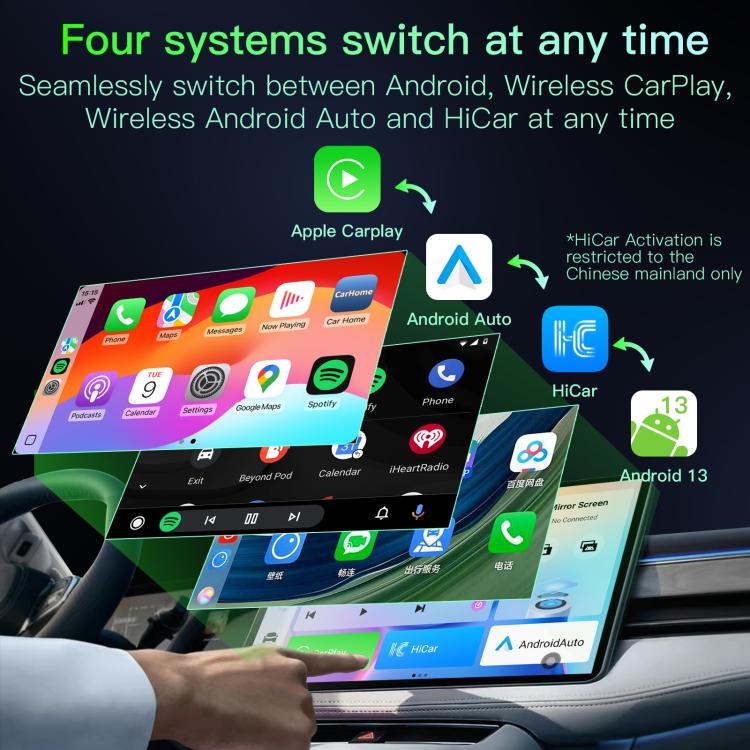 A113 Android 13 Wired CarPlay, Android Auto to Wireless Smart Box(Black) - Bluetooth Adapters by buy2fix | Online Shopping UK | buy2fix
