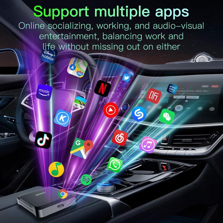 A113 Android 13 Wired CarPlay, Android Auto to Wireless Smart Box(Black) - Bluetooth Adapters by buy2fix | Online Shopping UK | buy2fix