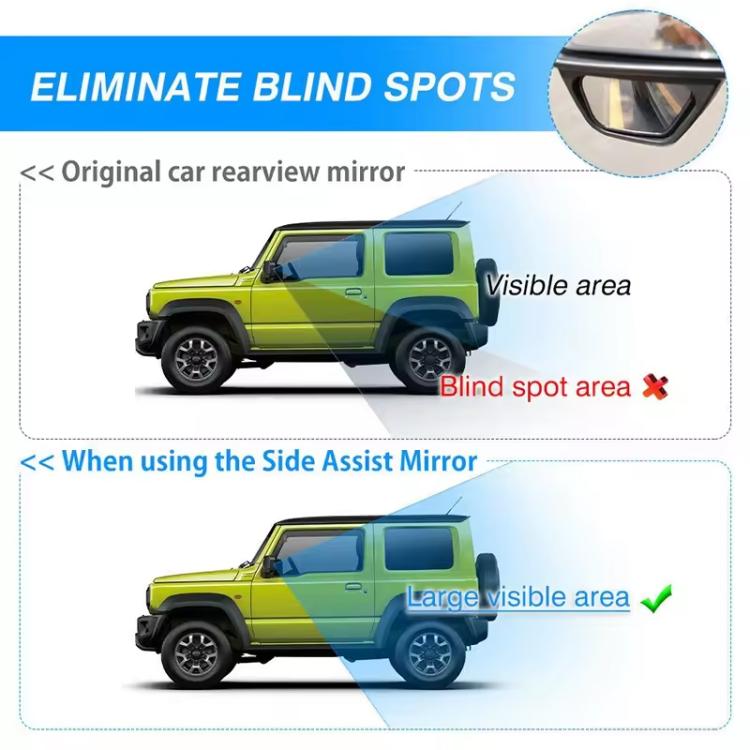 For Suzuki Jimny JB74 / JB64 2018- Car Rear-view Blind Spot Wide-angle Auxiliary Mirror, Type:Left Side(Black) - Convex Mirror & Accessories by buy2fix | Online Shopping UK | buy2fix
