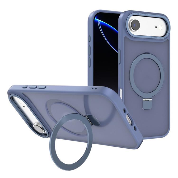 For iPhone Air Kalebol Metal Lens Frame MagSafe Holder Frosted PC Phone Case(Sierra Blue) - iPhone Air Cases by Kalebol | Online Shopping UK | buy2fix