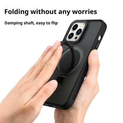 For iPhone 17 Pro Kalebol Metal Lens Frame MagSafe Holder Frosted PC Phone Case(Grey) - iPhone 17 Pro Cases by Kalebol | Online Shopping UK | buy2fix