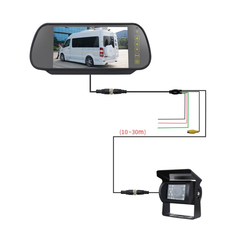 7 inch IPS HD Screen AHD Touch Button Car Reversing Rearview Camera Monitor Kit(Black) - Rearview Monitors by buy2fix | Online Shopping UK | buy2fix