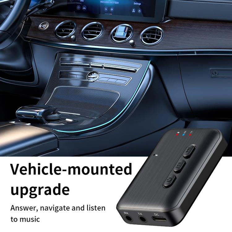 2 in 1 Car Bluetooth AUX Receiver Transmitter Bluetooth Audio Adapter(Black) - Bluetooth Adapters by buy2fix | Online Shopping UK | buy2fix