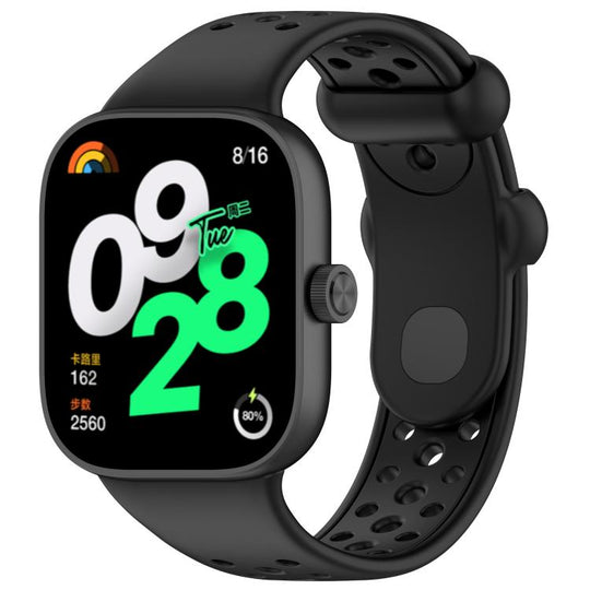 For Xiaomi Band 10 Pro / 9 Pro / Redmi Watch 6 xDfind BreathableHole Solid Color Silicone Watch Band(Black)