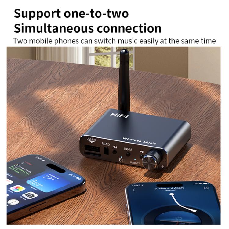 Portable Bluetooth Receiver Audio AUX Adapter Supports USB Disk, TF Card With Remote Control(Black) - Audio Receiver Transmitter by buy2fix | Online Shopping UK | buy2fix