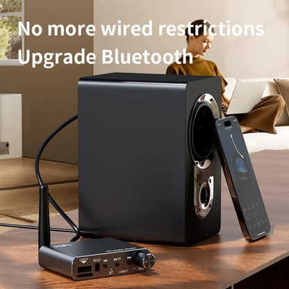 Portable Bluetooth Receiver Audio AUX Adapter Supports USB Disk, TF Card With Remote Control(Black) - Audio Receiver Transmitter by buy2fix | Online Shopping UK | buy2fix