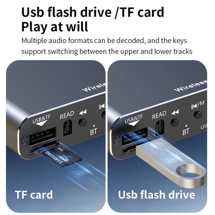 Portable Bluetooth Receiver Audio AUX Adapter Supports USB Disk, TF Card With Remote Control(Black) - Audio Receiver Transmitter by buy2fix | Online Shopping UK | buy2fix