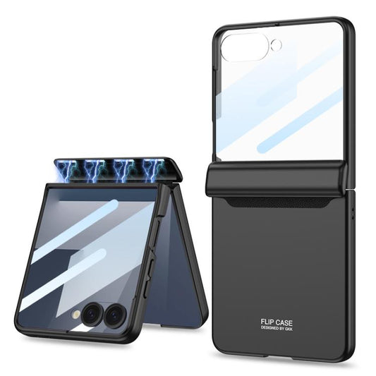 For Samsung Galaxy Z Flip7 5G GKK Integrated HD Film Magnetic Full Coverage Flip Phone Case(Black) - Galaxy Z Flip7 5G Cases by GKK | Online Shopping UK | buy2fix
