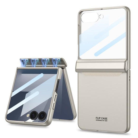 For Samsung Galaxy Z Flip7 5G GKK Integrated HD Film Magnetic Full Coverage Flip Phone Case(Titanium Grey) - Galaxy Z Flip7 5G Cases by GKK | Online Shopping UK | buy2fix