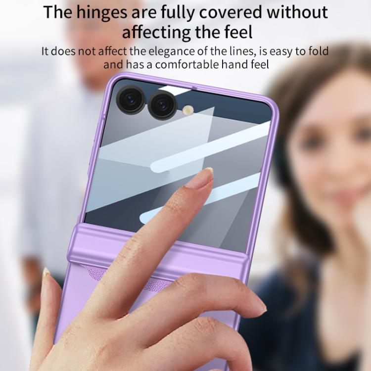 For Samsung Galaxy Z Flip7 5G GKK Integrated HD Film Magnetic Full Coverage Flip Phone Case(Grey) - Galaxy Z Flip7 5G Cases by GKK | Online Shopping UK | buy2fix