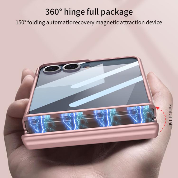 For Samsung Galaxy Z Flip7 5G GKK Integrated HD Film Magnetic Full Coverage Flip Phone Case(Silver) - Galaxy Z Flip7 5G Cases by GKK | Online Shopping UK | buy2fix