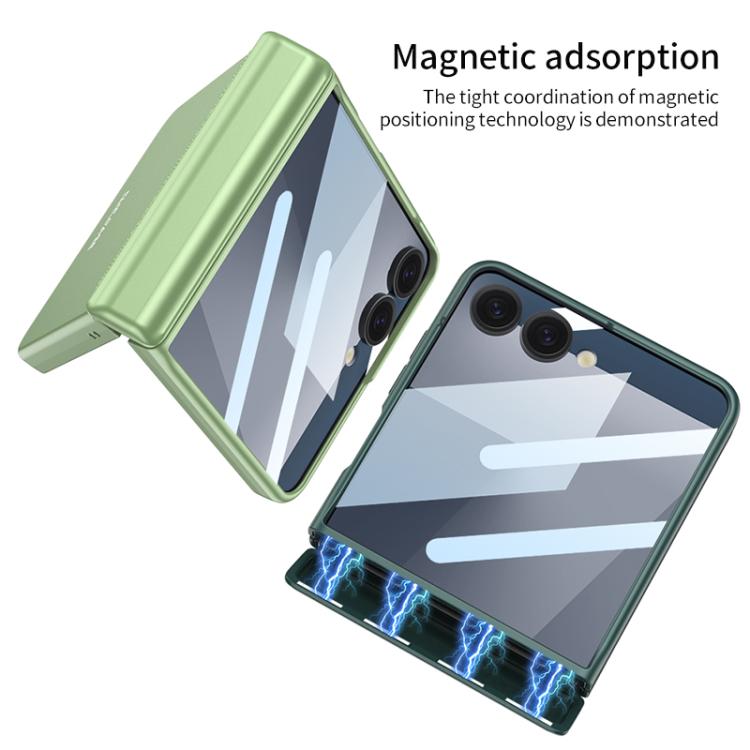 For Samsung Galaxy Z Flip7 5G GKK Integrated HD Film Magnetic Full Coverage Flip Phone Case(Titanium Grey) - Galaxy Z Flip7 5G Cases by GKK | Online Shopping UK | buy2fix