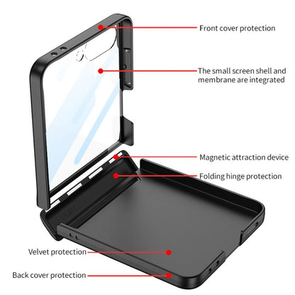 For Samsung Galaxy Z Flip7 5G GKK Integrated HD Film Magnetic Full Coverage Flip Phone Case(Silver) - Galaxy Z Flip7 5G Cases by GKK | Online Shopping UK | buy2fix