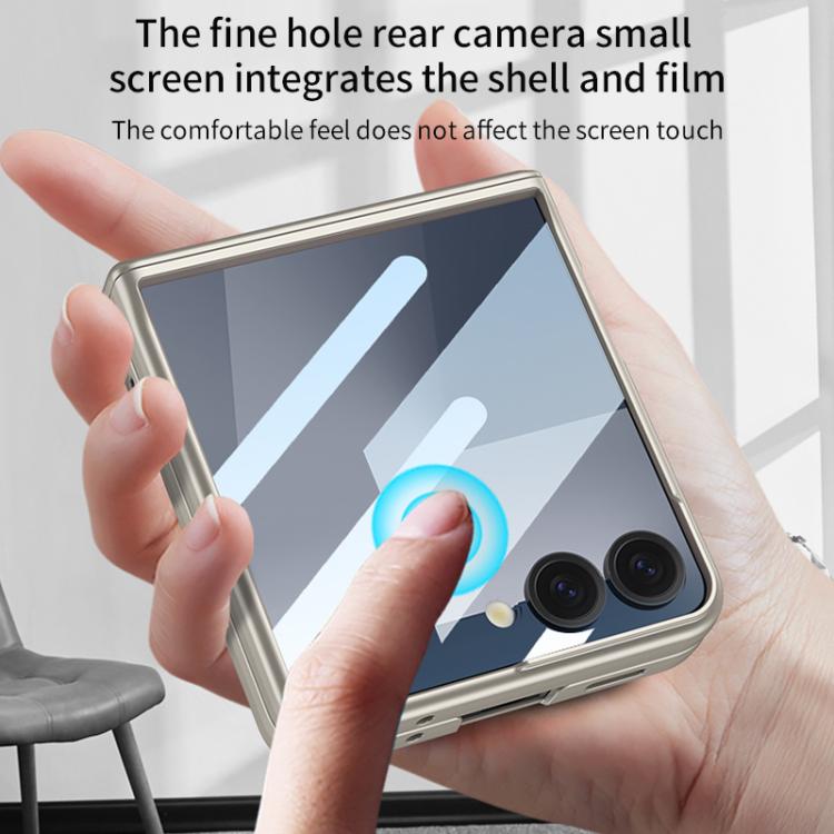 For Samsung Galaxy Z Flip7 5G GKK Integrated HD Film Magnetic Full Coverage Flip Phone Case(Silver) - Galaxy Z Flip7 5G Cases by GKK | Online Shopping UK | buy2fix