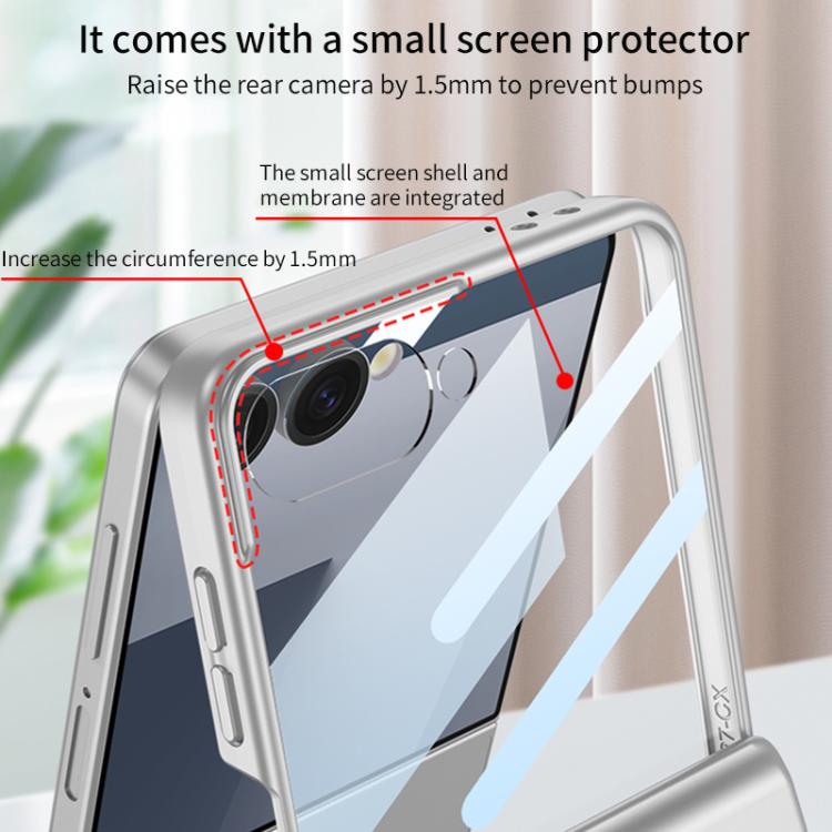 For Samsung Galaxy Z Flip7 5G GKK Integrated HD Film Magnetic Full Coverage Flip Phone Case(Titanium Grey) - Galaxy Z Flip7 5G Cases by GKK | Online Shopping UK | buy2fix