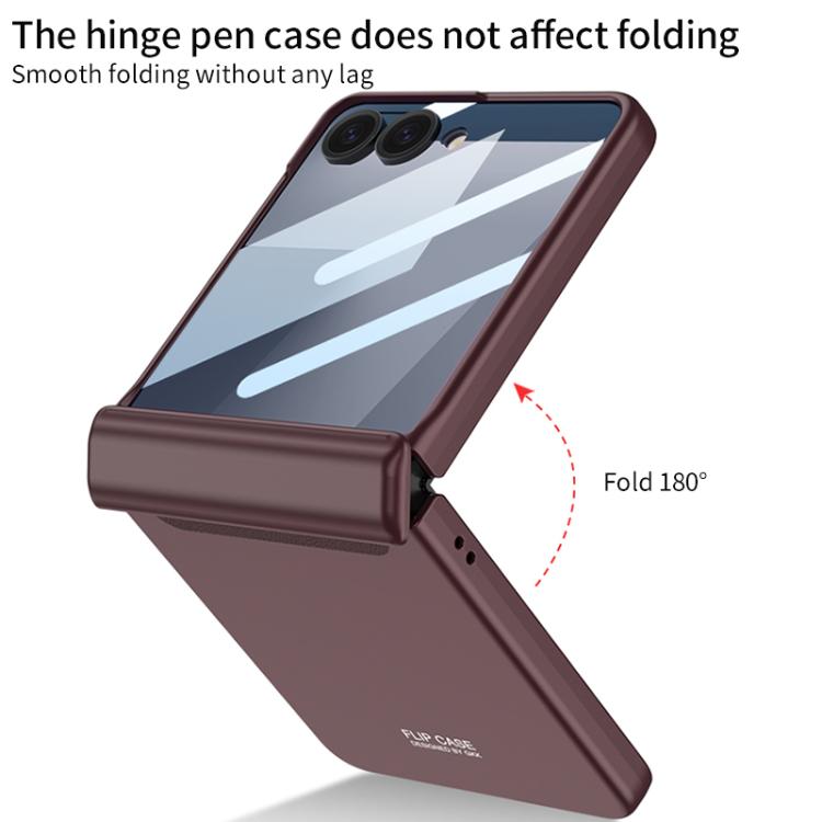 For Samsung Galaxy Z Flip7 5G GKK Integrated HD Film Magnetic Full Coverage Flip Phone Case(Black) - Galaxy Z Flip7 5G Cases by GKK | Online Shopping UK | buy2fix