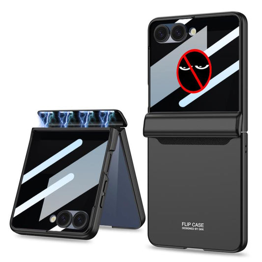 For Samsung Galaxy Z Flip7 5G GKK Integrated Privacy Film Magnetic Full Coverage Flip Phone Case(Black) - Galaxy Z Flip7 5G Cases by GKK | Online Shopping UK | buy2fix