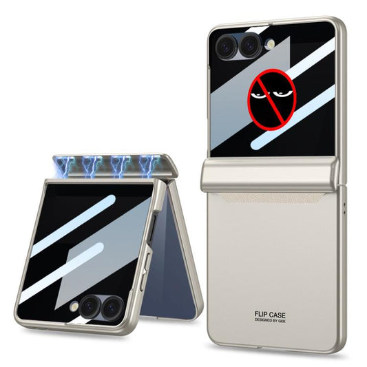 For Samsung Galaxy Z Flip7 5G GKK Integrated Privacy Film Magnetic Full Coverage Flip Phone Case(Titanium Grey) - Galaxy Z Flip7 5G Cases by GKK | Online Shopping UK | buy2fix