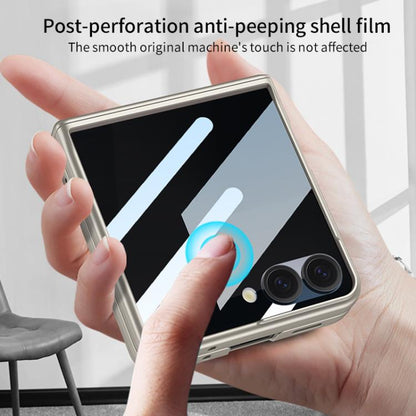 For Samsung Galaxy Z Flip7 5G GKK Integrated Privacy Film Magnetic Full Coverage Flip Phone Case(Silver) - Galaxy Z Flip7 5G Cases by GKK | Online Shopping UK | buy2fix