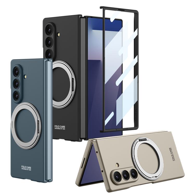For Samsung Galaxy Z Fold7 5G GKK Integrated Ultra-thin Full Cover Magnetic Phone Case with Rotating Bracket(Silver) - Galaxy Z Fold7 5G Cases by GKK | Online Shopping UK | buy2fix