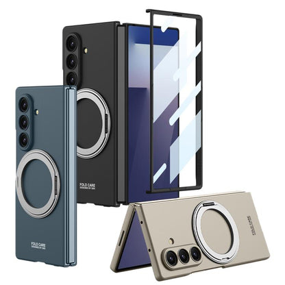 For Samsung Galaxy Z Fold7 5G GKK Integrated Ultra-thin Full Cover Magnetic Phone Case with Rotating Bracket(Silver) - Galaxy Z Fold7 5G Cases by GKK | Online Shopping UK | buy2fix