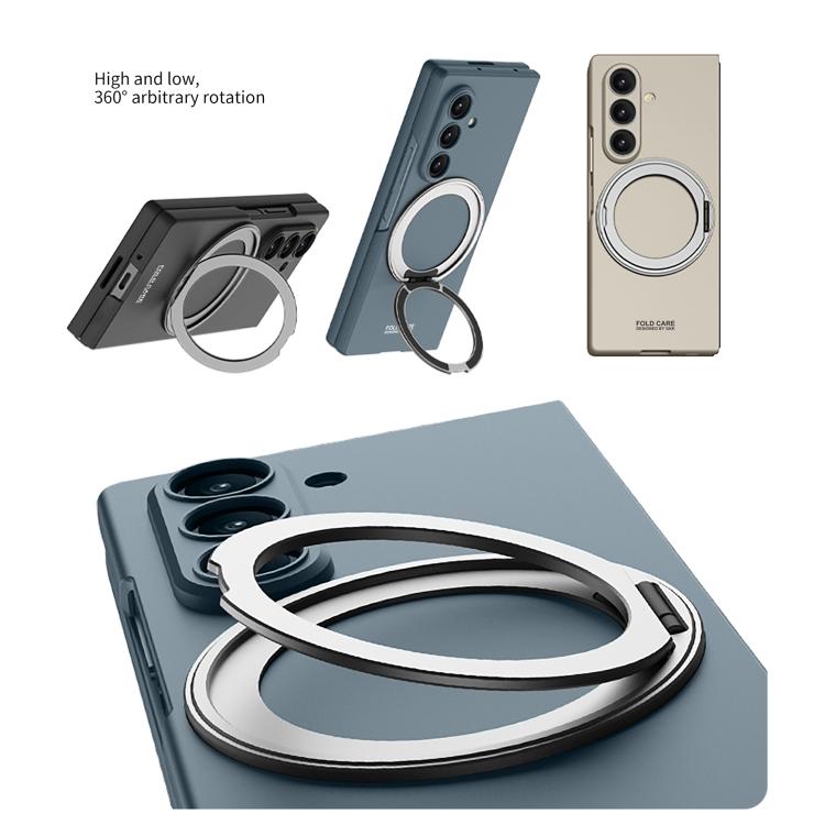 For Samsung Galaxy Z Fold7 5G GKK Integrated Ultra-thin Full Cover Magnetic Phone Case with Rotating Bracket(Silver) - Galaxy Z Fold7 5G Cases by GKK | Online Shopping UK | buy2fix