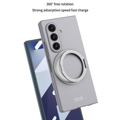 For Samsung Galaxy Z Fold7 5G GKK Integrated Ultra-thin Full Cover Magnetic Phone Case with Rotating Bracket(Silver) - Galaxy Z Fold7 5G Cases by GKK | Online Shopping UK | buy2fix