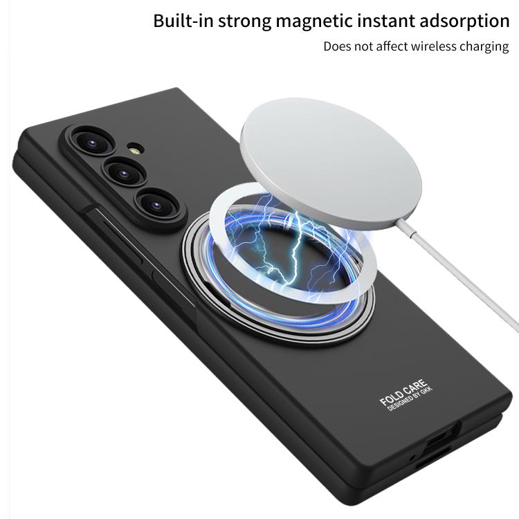 For Samsung Galaxy Z Fold7 5G GKK Integrated Ultra-thin Full Cover Magnetic Phone Case with Rotating Bracket(Black) - Galaxy Z Fold7 5G Cases by GKK | Online Shopping UK | buy2fix