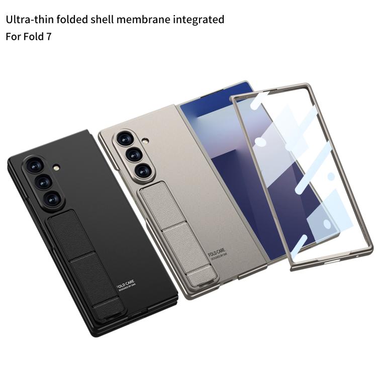 For Samsung Galaxy Z Fold7 5G GKK Integrated Ultra-thin Full Cover Phone Case with Bracket(Grey) - Galaxy Z Fold7 5G Cases by GKK | Online Shopping UK | buy2fix