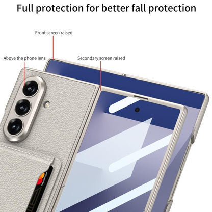 For Samsung Galaxy Z Fold7 5G GKK Integrated Ultra-thin Leather Phone Case with Card Slots(Silver) - Galaxy Z Fold7 5G Cases by GKK | Online Shopping UK | buy2fix
