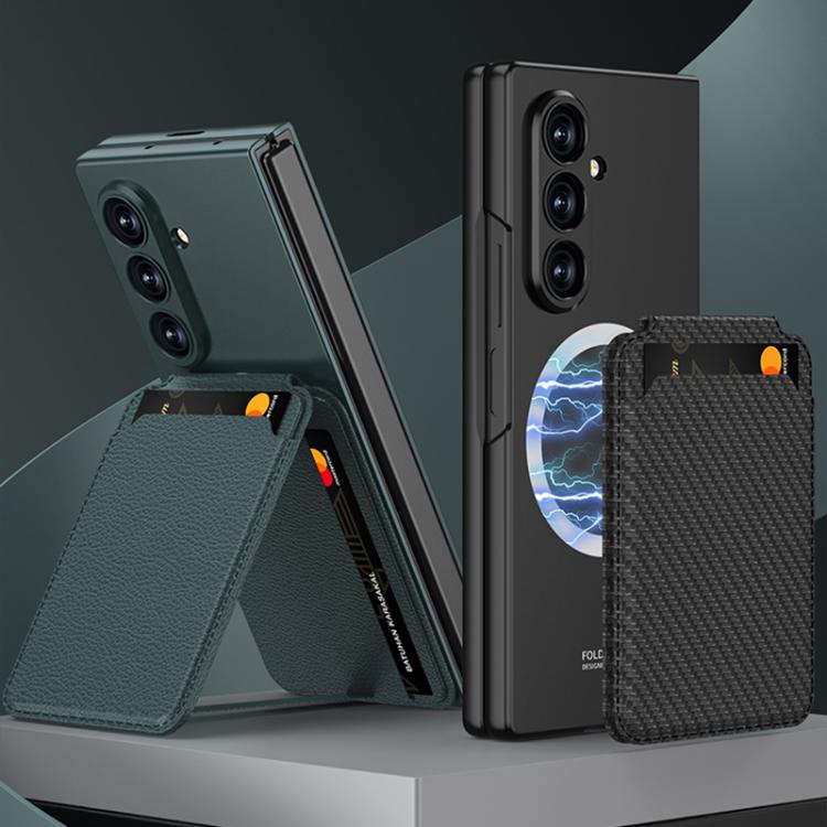For Samsung Galaxy Z Fold7 5G GKK Integrated Magnetic Folding Card Bag Phone Case(Carbon Fiber) - Galaxy Z Fold7 5G Cases by GKK | Online Shopping UK | buy2fix