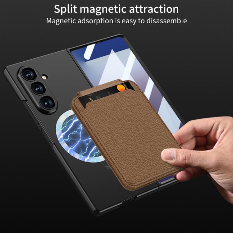 For Samsung Galaxy Z Fold7 5G GKK Integrated Magnetic Folding Card Bag Phone Case(Carbon Fiber) - Galaxy Z Fold7 5G Cases by GKK | Online Shopping UK | buy2fix