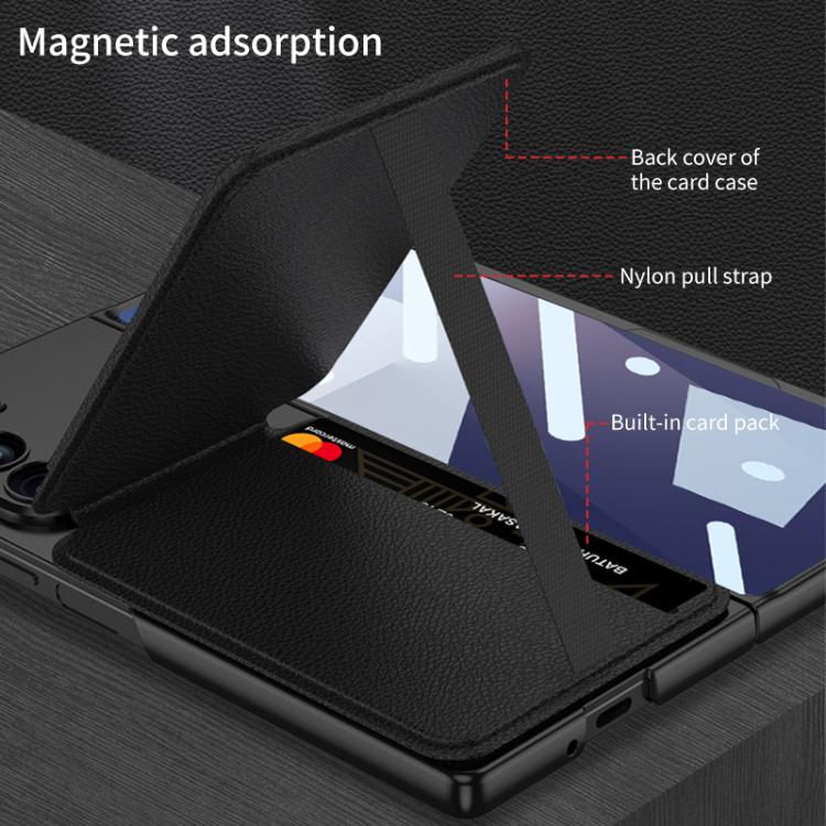 For Samsung Galaxy Z Fold7 5G GKK Integrated Magnetic Folding Card Bag Phone Case(Carbon Fiber) - Galaxy Z Fold7 5G Cases by GKK | Online Shopping UK | buy2fix