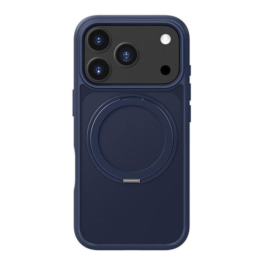 For iPhone 18 Pro / 17 Pro Kalebol Frosted MagSafe Holder Acrylic Hybrid TPU Phone Case(Navy Blue)