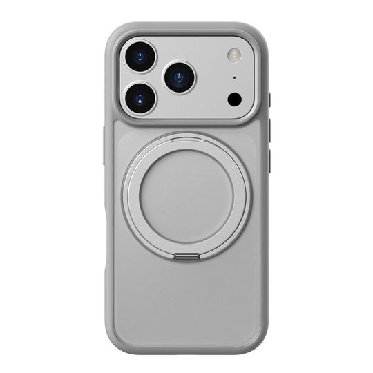 For iPhone 18 Pro / 17 Pro Kalebol Frosted MagSafe Holder Acrylic Hybrid TPU Phone Case(Cobble Grey)
