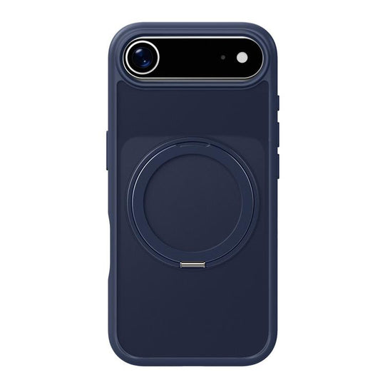 For iPhone Air Kalebol Frosted MagSafe Holder Acrylic Hybrid TPU Phone Case(Navy Blue)