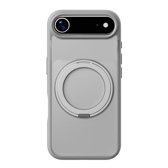 For iPhone Air Kalebol Frosted MagSafe Holder Acrylic Hybrid TPU Phone Case(Cobble Grey)