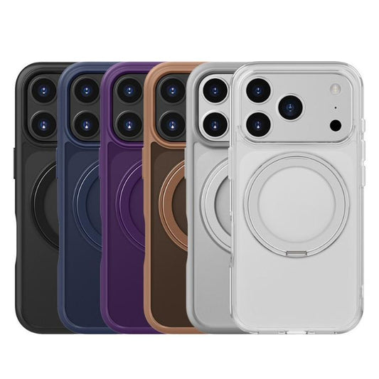 For iPhone Air Kalebol Frosted MagSafe Holder Acrylic Hybrid TPU Phone Case(Navy Blue) - iPhone Air Cases by Kalebol | Online Shopping UK | buy2fix