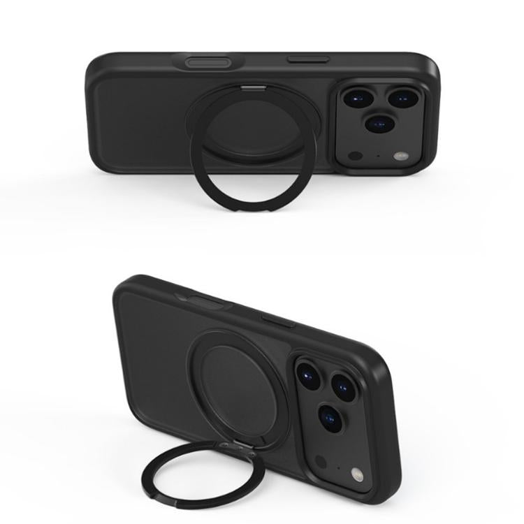 For iPhone Air Kalebol Frosted MagSafe Holder Acrylic Hybrid TPU Phone Case(Black) - iPhone Air Cases by Kalebol | Online Shopping UK | buy2fix