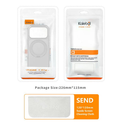 For iPhone Air Kalebol Frosted MagSafe Holder Acrylic Hybrid TPU Phone Case(Black) - iPhone Air Cases by Kalebol | Online Shopping UK | buy2fix