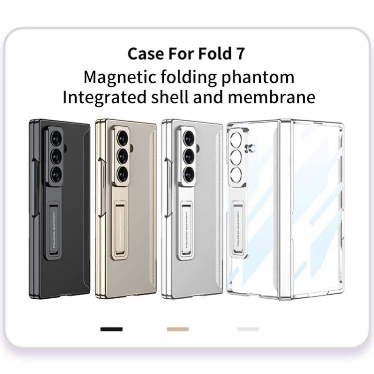 For Samsung Galaxy Z Fold7 5G GKK Integrated Magnetic Phantom Hinge Phone Case with Holder(Black) - Galaxy Z Fold7 5G Cases by GKK | Online Shopping UK | buy2fix