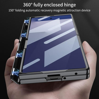 For Samsung Galaxy Z Fold7 5G GKK Integrated Magnetic Phantom Hinge Phone Case with Holder(Silver) - Galaxy Z Fold7 5G Cases by GKK | Online Shopping UK | buy2fix