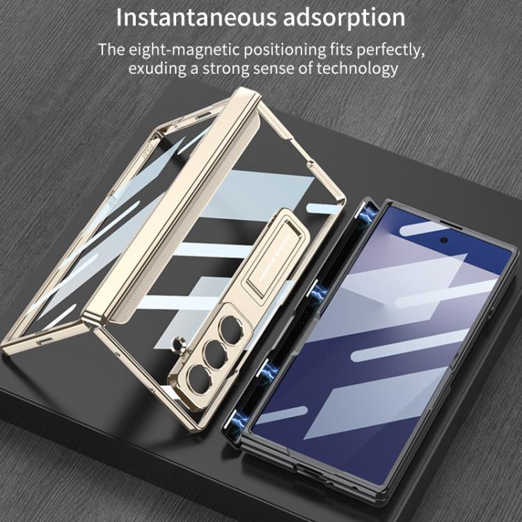 For Samsung Galaxy Z Fold7 5G GKK Integrated Magnetic Phantom Hinge Phone Case with Holder(Black) - Galaxy Z Fold7 5G Cases by GKK | Online Shopping UK | buy2fix