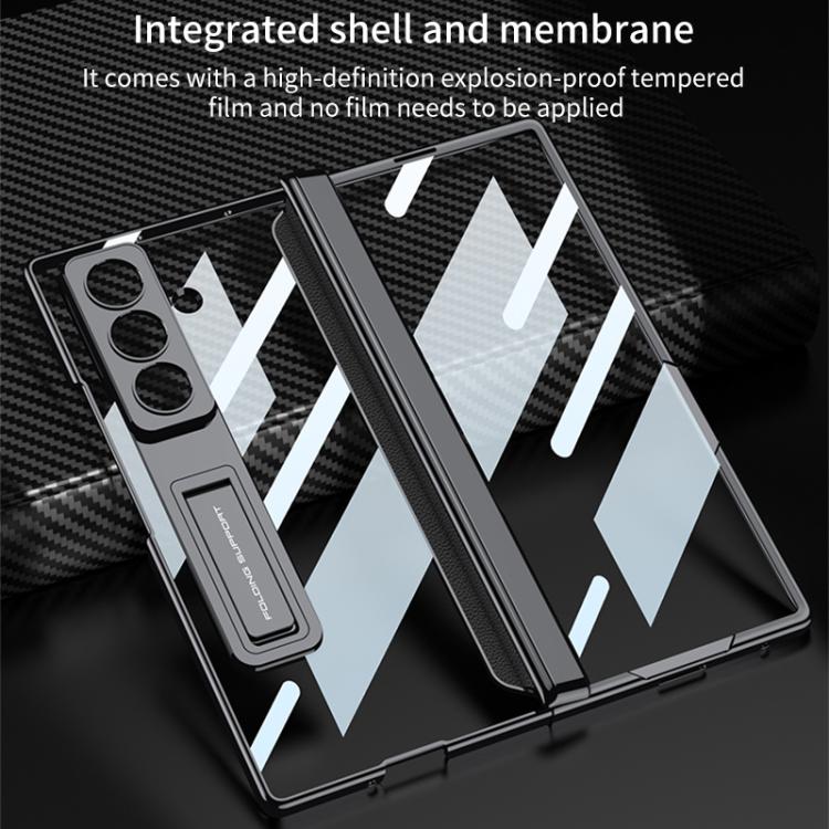 For Samsung Galaxy Z Fold7 5G GKK Integrated Magnetic Phantom Hinge Phone Case with Holder(Gold) - Galaxy Z Fold7 5G Cases by GKK | Online Shopping UK | buy2fix