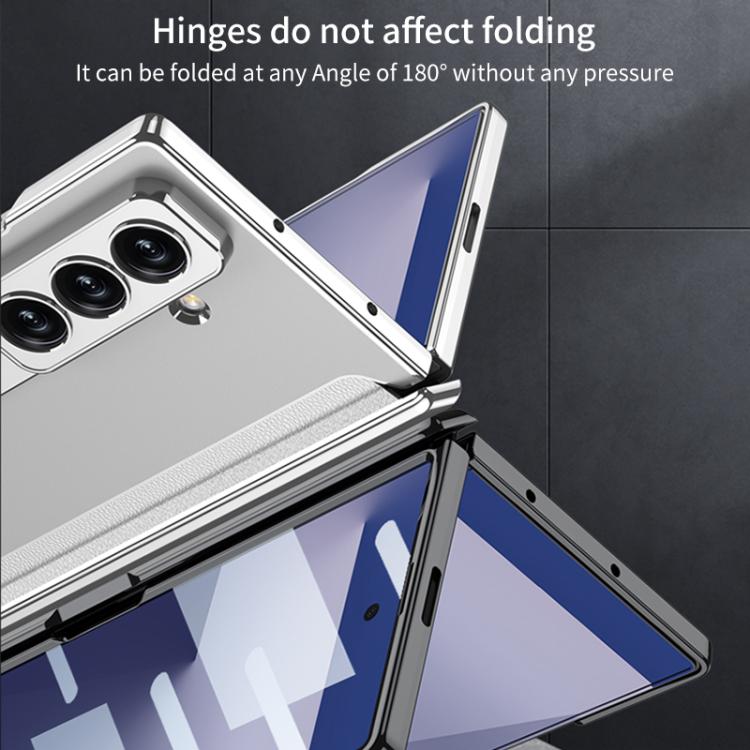 For Samsung Galaxy Z Fold7 5G GKK Integrated Magnetic Phantom Hinge Phone Case with Holder(Silver) - Galaxy Z Fold7 5G Cases by GKK | Online Shopping UK | buy2fix